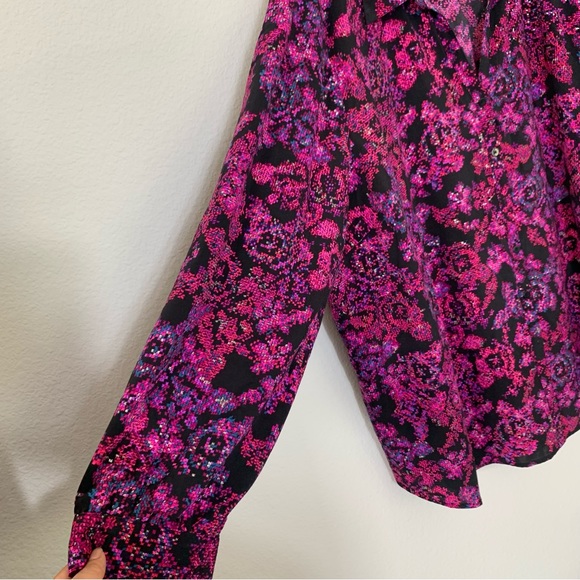 Catherine's Long Sleeve Button Down Collar Shirt Abstract Floral Print size 4X - Picture 10 of 12